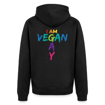 Je suis végétalien Gay Gay LGBT Vegan Bi - Veste à capuche bio Premium Unisexe - noir - Dos - Nico (187cm)