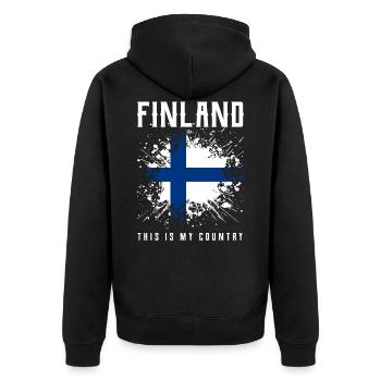 Finlande - Veste à capuche bio Premium Unisexe - noir - Dos - Nico (187cm)