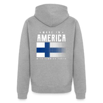 Finlande - Veste à capuche bio Premium Unisexe - gris chiné - Dos - Nico (187cm)