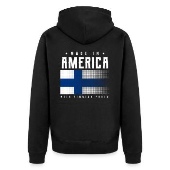 Finlande - Veste à capuche bio Premium Unisexe - noir - Dos - Nico (187cm)