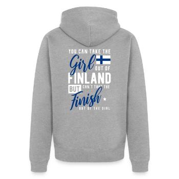 Finlande - Veste à capuche bio Premium Unisexe - gris chiné - Dos - Nico (187cm)