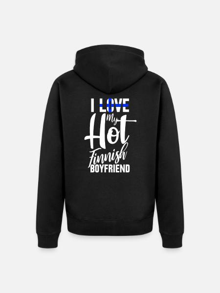 Finland - Unisex Premium Organic Zip Hoodie - black