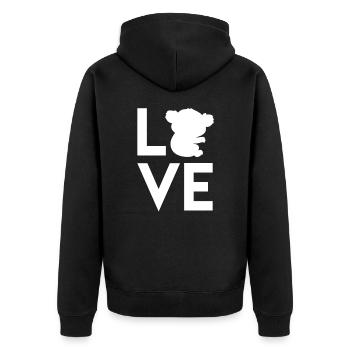 Koala love - Unisex Premium Organic Zip Hoodie - black - Back - Nico (187cm)
