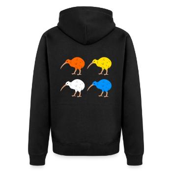 Neuseeland Kiwi Land Australien - Unisex Premium Bio Zip Hoodie - Schwarz - Hinten - Nico (187cm)