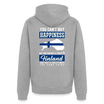 Finlande - Veste à capuche bio Premium Unisexe - gris chiné - Dos - Nico (187cm)