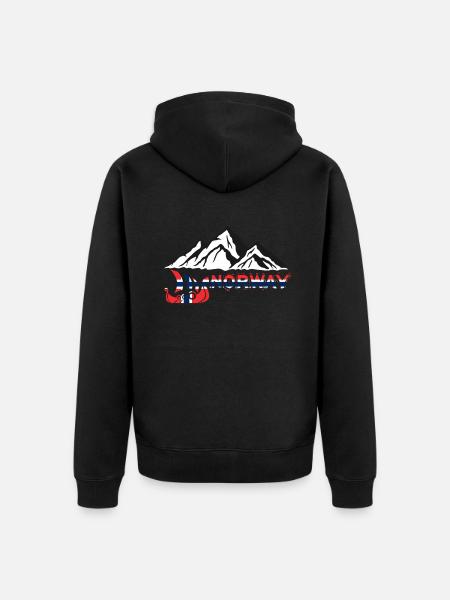 Norwegen - Unisex Premium Bio Zip Hoodie - Schwarz