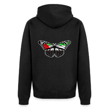 Palestine papillon nation - Veste à capuche bio Premium Unisexe - noir - Dos - Nico (187cm)
