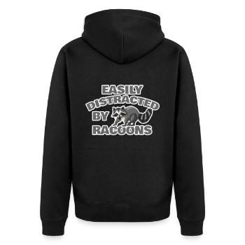 Raccoon Forest Bandit - Unisex Premium Organic Zip Hoodie - black - Back - Nico (187cm)