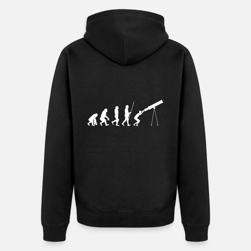 Astronom Evolution - Unisex Premium Bio Zip Hoodie - Schwarz
