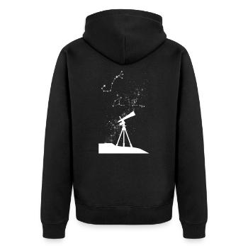 Astronomy telescope - Unisex Premium Organic Zip Hoodie - black - Back - Nico (187cm)