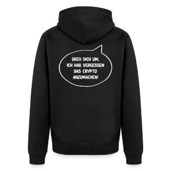 Bitcoin Kryptowährung Blockchain Libra kaufen Kurs - Unisex Premium Bio Zip Hoodie - Schwarz - Hinten - Nico (187cm)