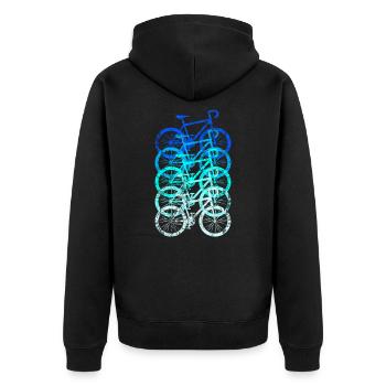 Fahrrad - Unisex Premium Bio Zip Hoodie - Schwarz - Hinten - Nico (187cm)