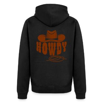 Cowboy gift idea - Unisex Premium Organic Zip Hoodie - black - Back - Nico (187cm)