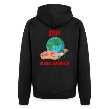 Earth Day Earth Environment - Unisex Premium Organic Zip Hoodie - black - Back - Nico (187cm)