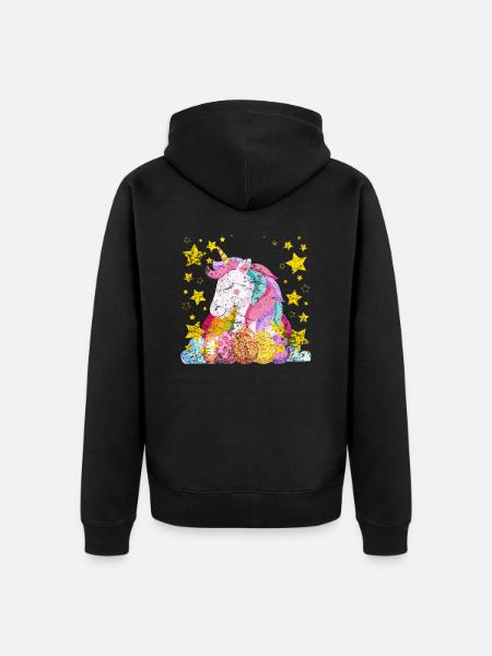 Ostern Einhorn - Unisex Premium Bio Zip Hoodie - Schwarz