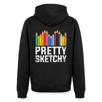 Paint brush - Unisex Premium Organic Zip Hoodie - black - Back - Nico (187cm)