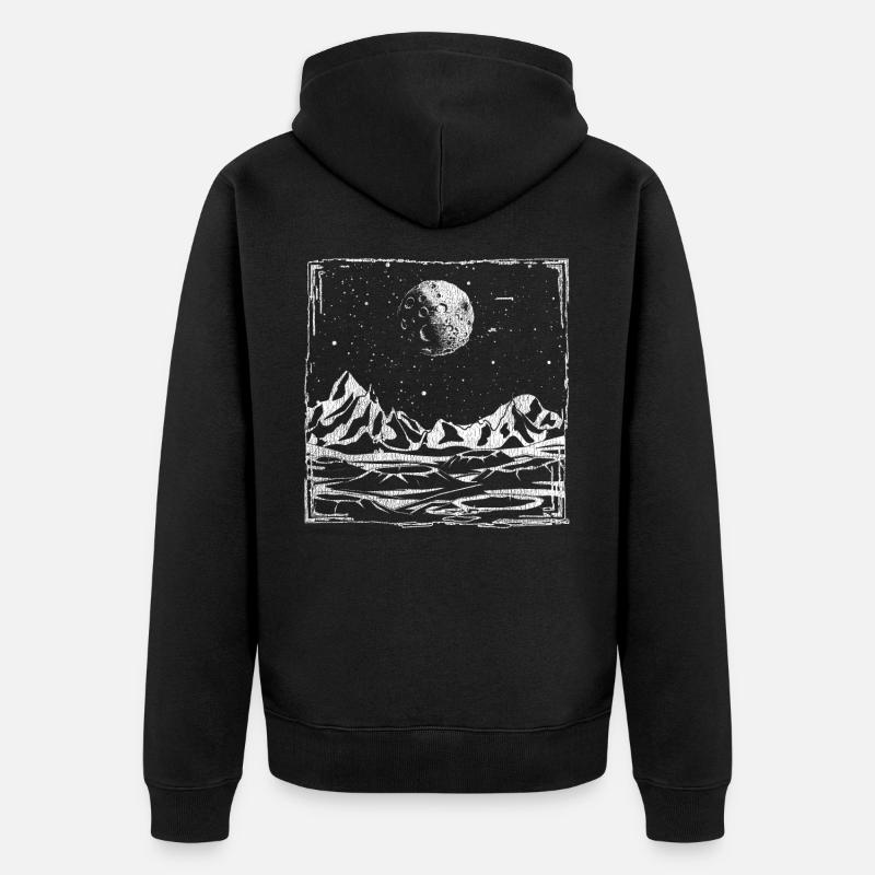 Astronom Planet - Unisex Premium Bio Zip Hoodie - Schwarz