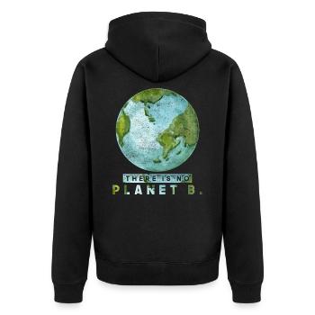 Earth Day Umweltschutz Planet - Unisex Premium Bio Zip Hoodie - Schwarz - Hinten - Nico (187cm)