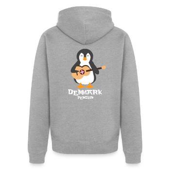Denmark - Unisex Premium Organic Zip Hoodie - heather grey - Back - Nico (187cm)
