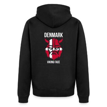 Denmark - Unisex Premium Organic Zip Hoodie - black - Back - Nico (187cm)