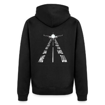 Airplane children - Unisex Premium Organic Zip Hoodie - black - Back - Nico (187cm)