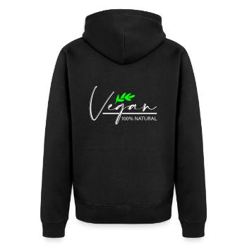 Vegan fruit vegan - Veste à capuche bio Premium Unisexe - noir - Dos - Nico (187cm)