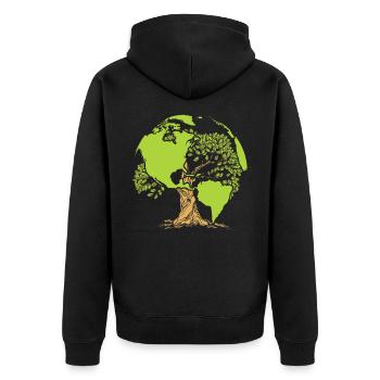 Earth Day environmental protection - Unisex Premium Organic Zip Hoodie - black - Back - Nico (187cm)