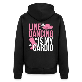 Linedance cowboy gift idea - Unisex Premium Organic Zip Hoodie - black - Back - Nico (187cm)