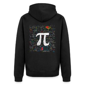 Math student - Unisex Premium Organic Zip Hoodie - black - Back - Nico (187cm)