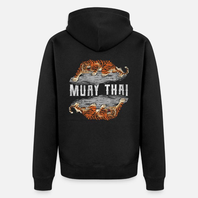 Muay Thai - Unisex Premium Bio Zip Hoodie - Schwarz
