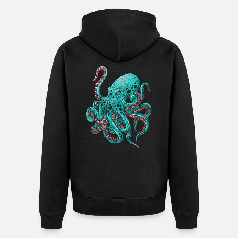 Octopus octopus - Veste à capuche bio Premium Unisexe - noir