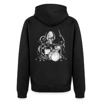 Octopus drums - Unisex Premium Organic Zip Hoodie - black - Back - Nico (187cm)