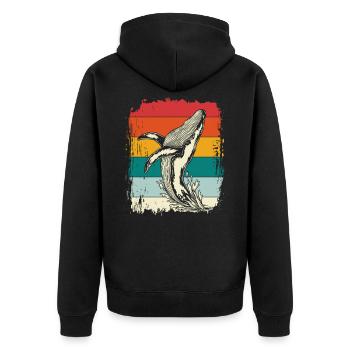 killer whale - Unisex Premium Organic Zip Hoodie - black - Back - Nico (187cm)