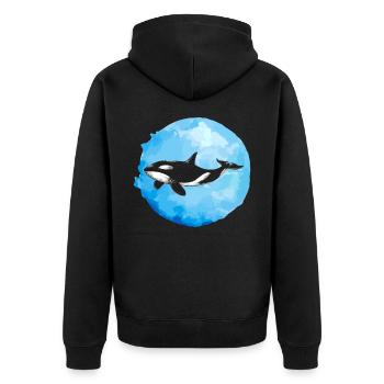 Poissons orques d'épaulards - Veste à capuche bio Premium Unisexe - noir - Dos - Nico (187cm)