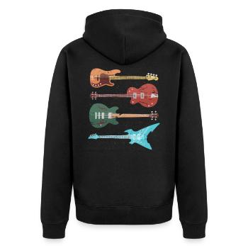 Bass guitar rock music - Unisex Premium Organic Zip Hoodie - black - Back - Nico (187cm)