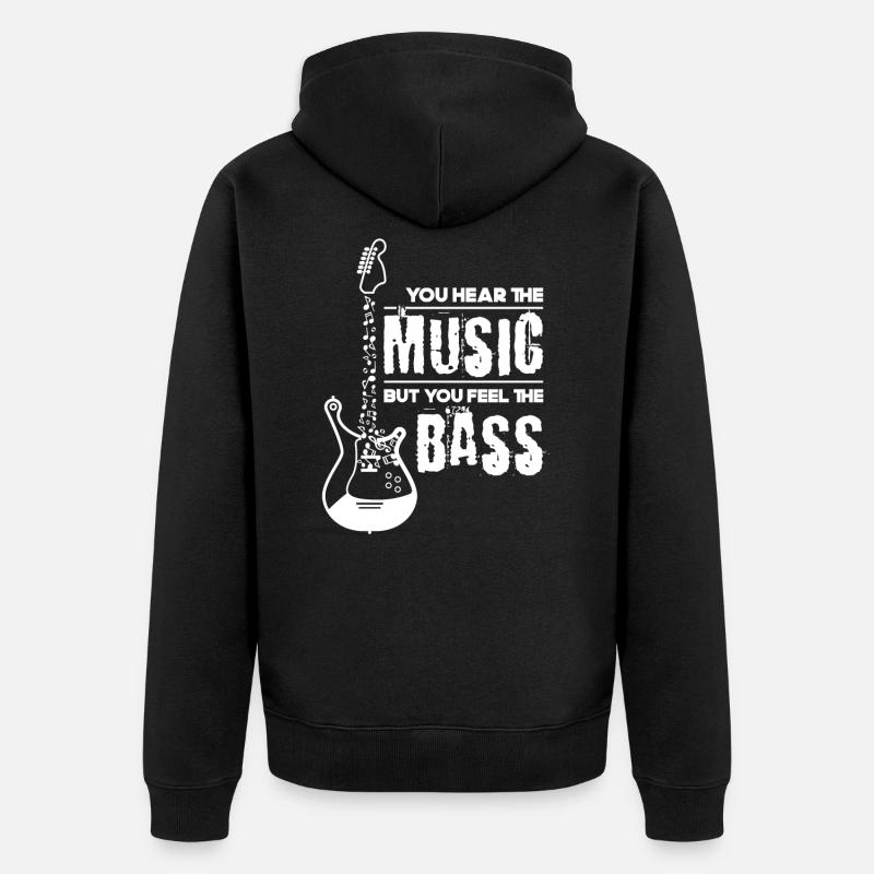 Musique de guitare basse - Veste à capuche bio Premium Unisexe - noir