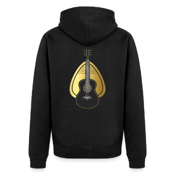 Bassgitarre Gitarrist - Unisex Premium Bio Zip Hoodie - Schwarz - Hinten - Nico (187cm)