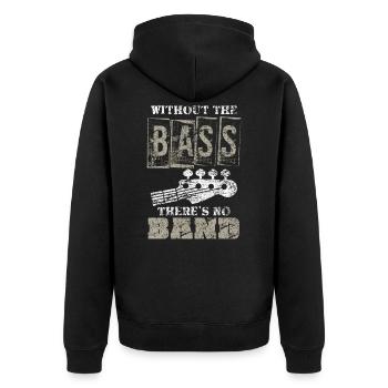 Bassgitarre Musiker Gitarre - Unisex Premium Bio Zip Hoodie - Schwarz - Hinten - Nico (187cm)