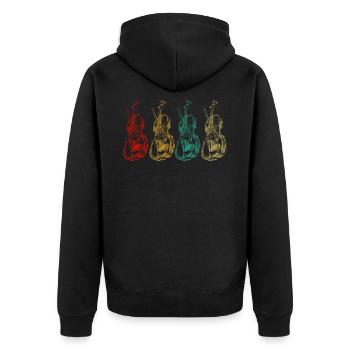 Cello cellist - Unisex Premium Organic Zip Hoodie - black - Back - Nico (187cm)