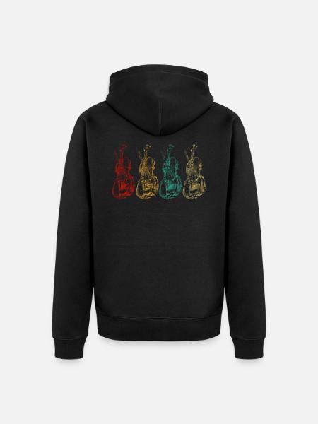 Cello cello player - Unisex Premium Organic Zip Hoodie - black