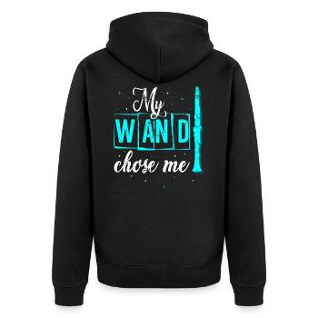 Klarinette - Unisex Premium Bio Zip Hoodie - Schwarz - Hinten - Nico (187cm)