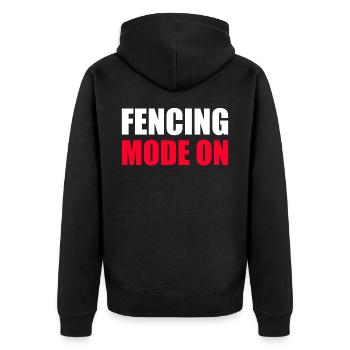 Fechten Fechter - Unisex Premium Bio Zip Hoodie - Schwarz - Hinten - Nico (187cm)