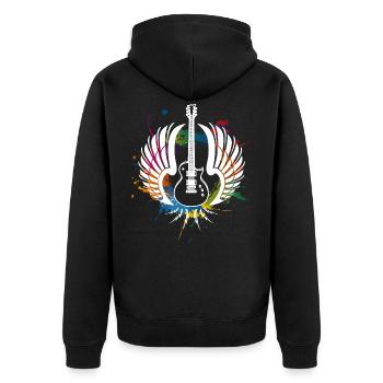 Guitare guitariste musique - Veste à capuche bio Premium Unisexe - noir - Dos - Nico (187cm)