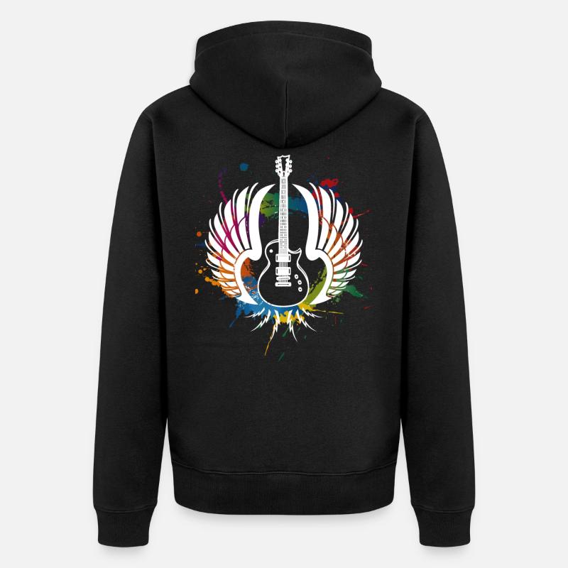 Guitare guitariste musique - Veste à capuche bio Premium Unisexe - noir