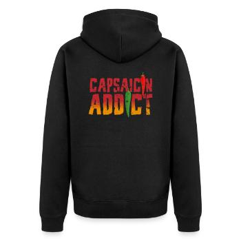 Capsaïcine Addict Spicy Eating Chili Pepperoni Hot - Veste à capuche bio Premium Unisexe - noir - Dos - Nico (187cm)