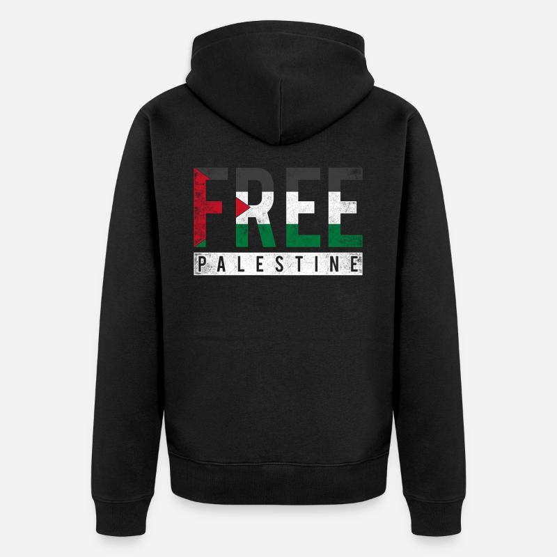 Drapeau Palestine - Veste à capuche bio Premium Unisexe - noir