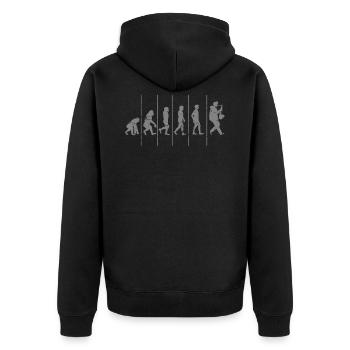 Evolution du saxophone - Veste à capuche bio Premium Unisexe - noir - Dos - Nico (187cm)