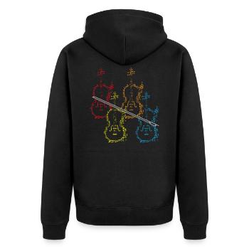 violin - Unisex Premium Organic Zip Hoodie - black - Back - Nico (187cm)
