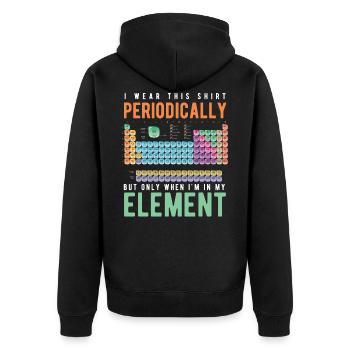 chemie - Unisex Premium Bio Zip Hoodie - Schwarz - Hinten - Nico (187cm)