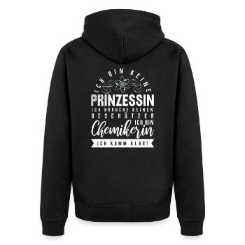 Chemistry chemicals chemistry teacher funny gift - Unisex Premium Organic Zip Hoodie - black - Back - Nico (187cm)